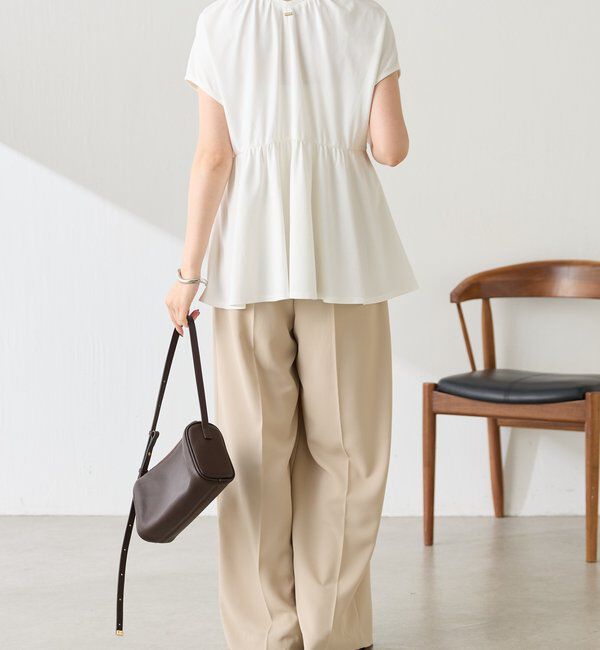  「【再値下げ/スタイルアップ】切替ギャザーカットソー」|Tシャツ・カットソー|