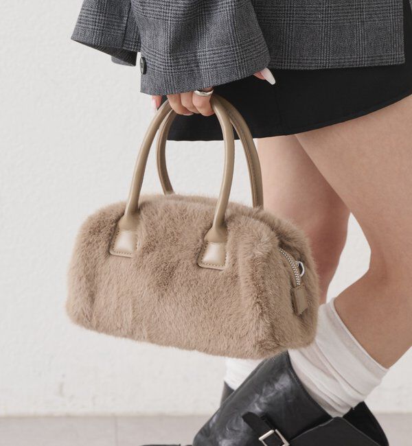  「miniファーBAG」|トートバッグ|ブラウン