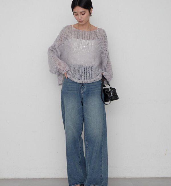  「≪好評につき再登場/洗える≫【earthy_/アーシー】シアーハンドライクニット」|ニット・セーター|