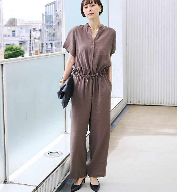 Rouge vif「【一部店舗 / WEB限定】Vネックレーヨンコンビネゾン / オールインワン /」|オールインワン|