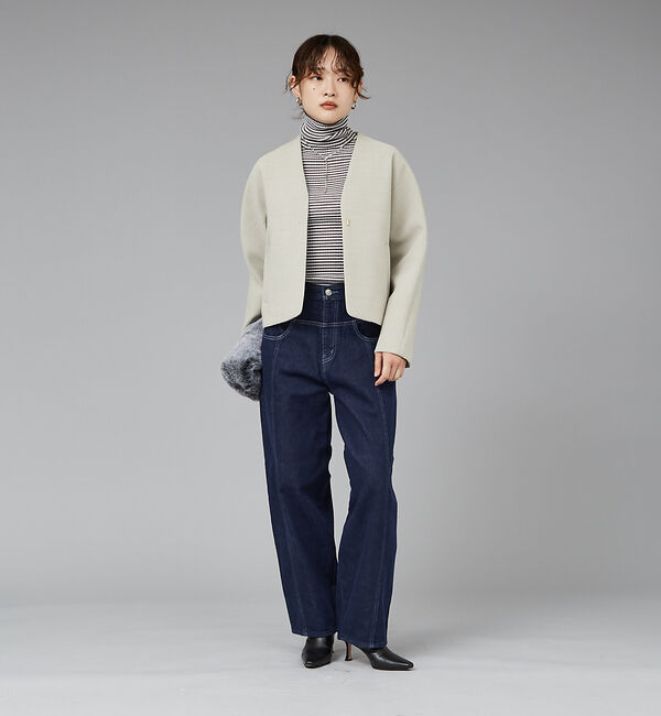 qualite「【SERGE de blue】レトロ　ウエスタンデニムパンツ」|デニム|