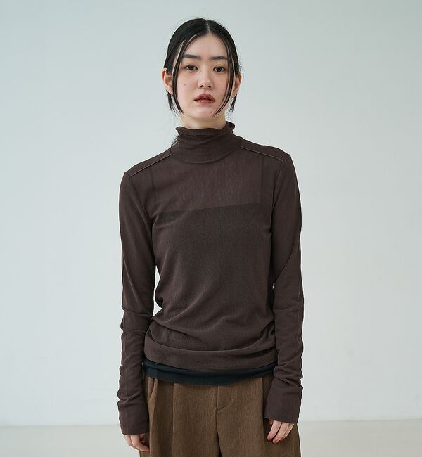 NOMINE「メッシュオフタートル｜シアー 配色【予約】」|Tシャツ・カットソー|