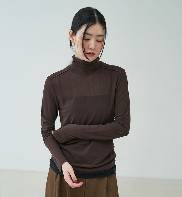 NOMINE「メッシュオフタートル｜シアー 配色【予約】」|Tシャツ・カットソー|