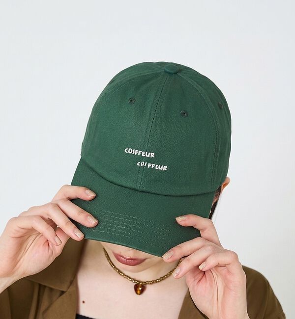 NOMINE「【LY】Letter Cap 刺繍キャップ｜手書き文字風」|その他|グリーン