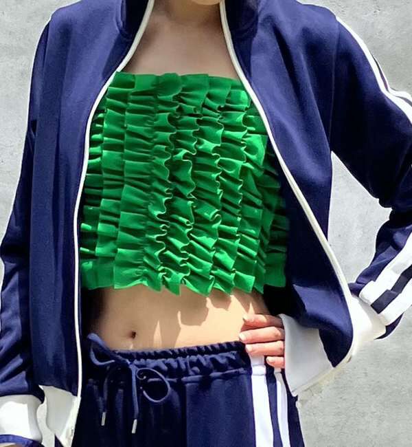 A_「【THE FLATS/ザフラッツ】FRILL TOPS」|その他|グリーン