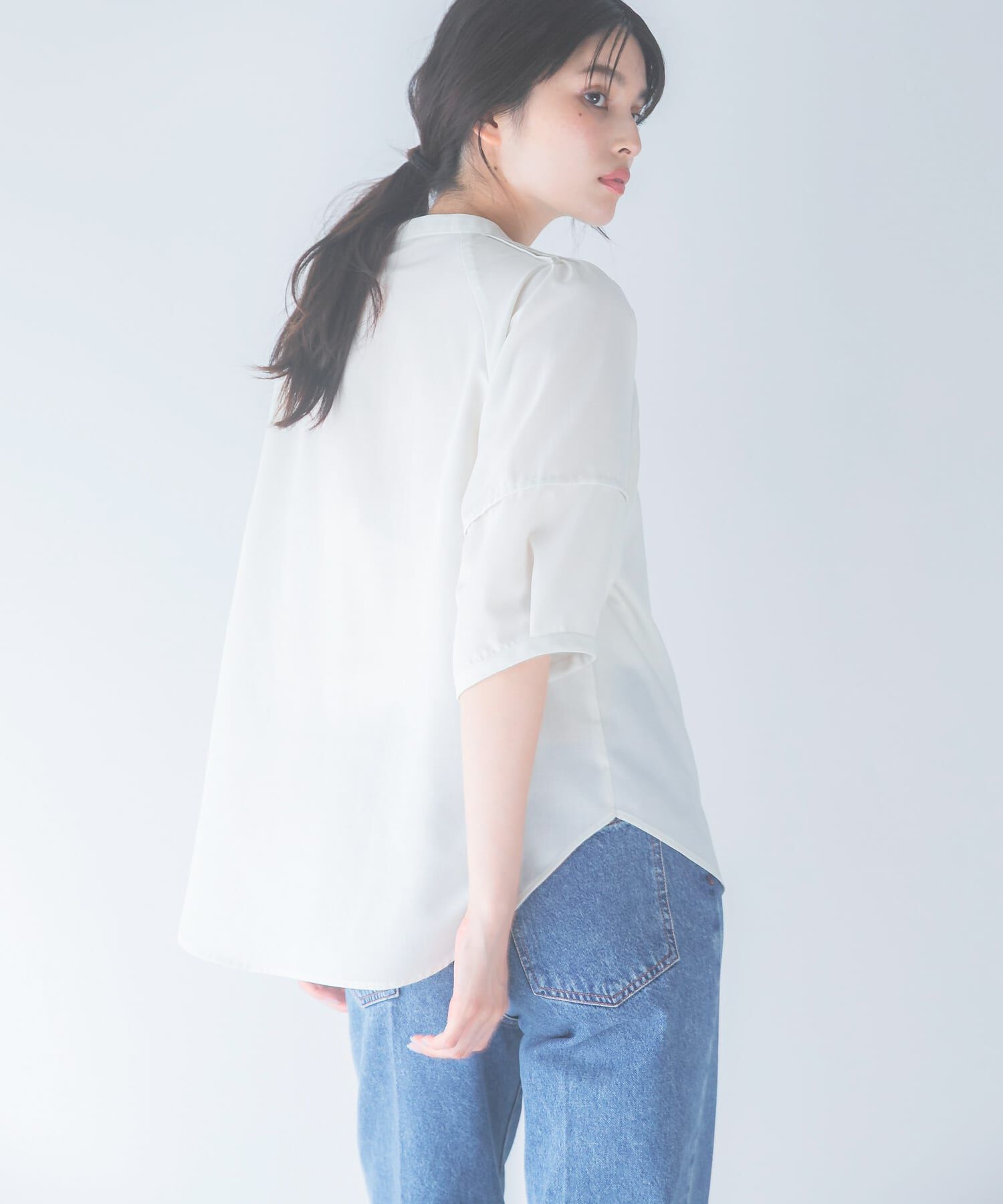URBAN RESEARCH ROSSO「『WEB/一部店舗限定』UVカットウォッシャブルリネン混シャツブラウス」|シャツ・ブラウス|