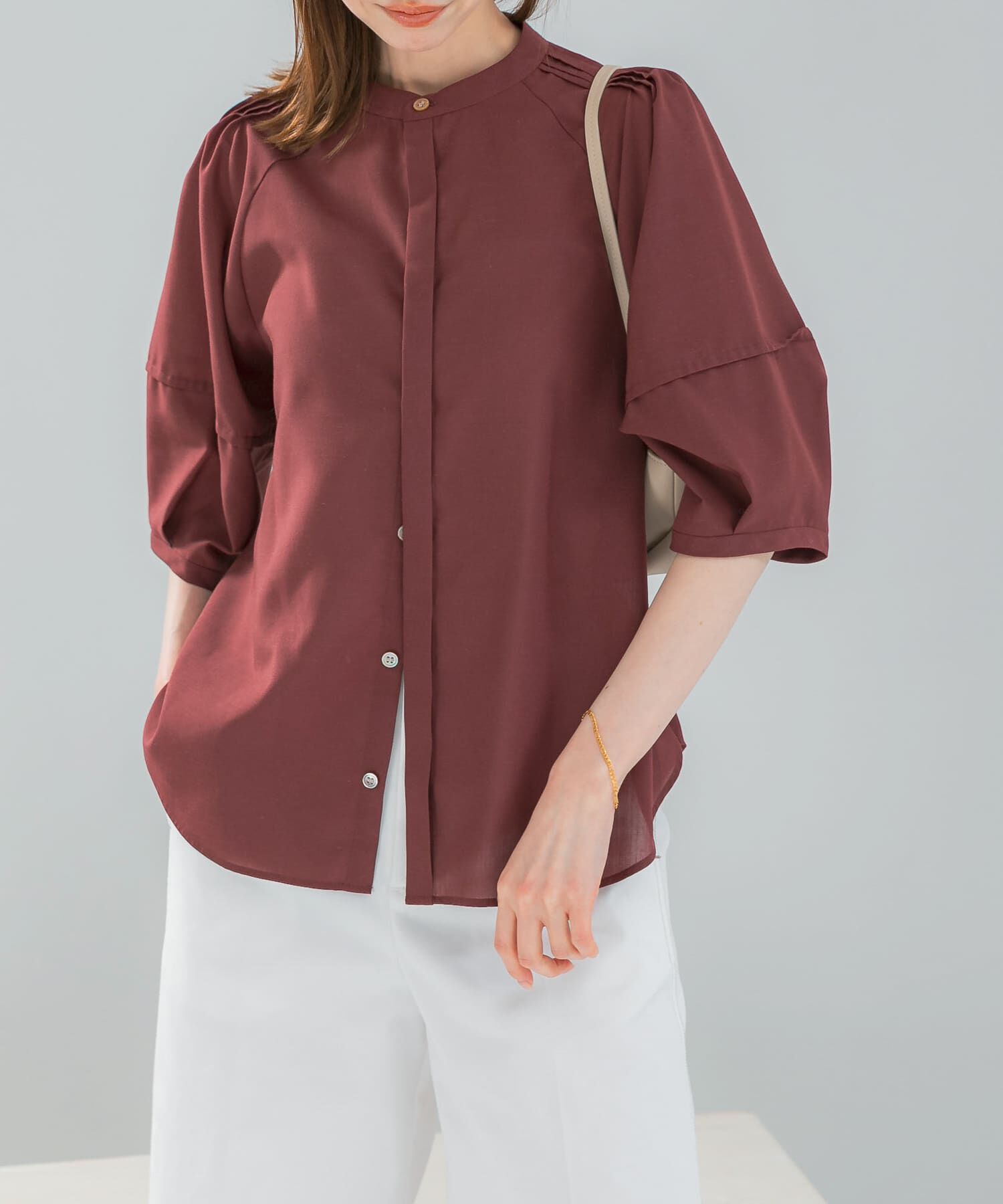 URBAN RESEARCH ROSSO「『WEB/一部店舗限定』UVカットウォッシャブルリネン混シャツブラウス」|シャツ・ブラウス|