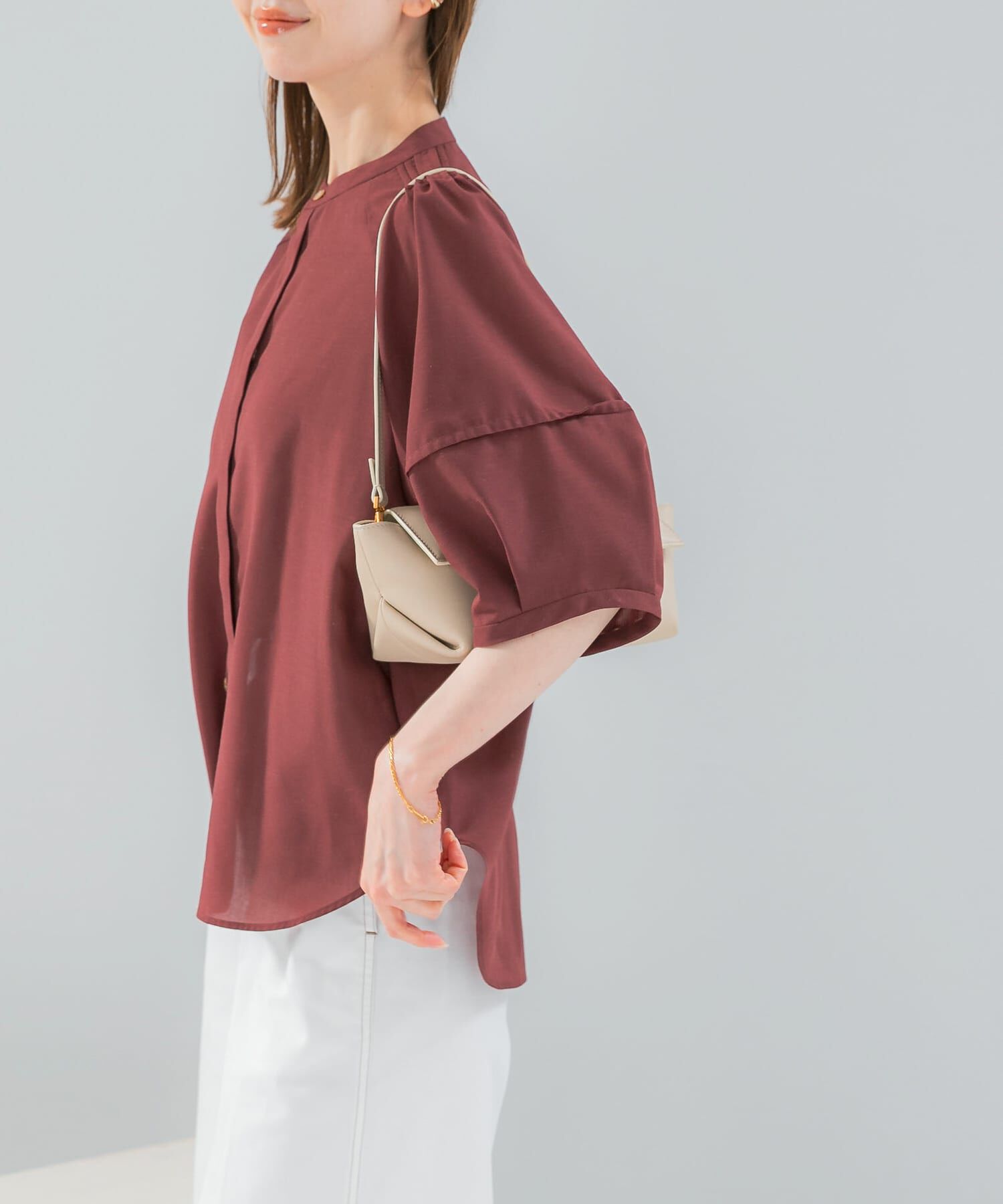 URBAN RESEARCH ROSSO「『WEB/一部店舗限定』UVカットウォッシャブルリネン混シャツブラウス」|シャツ・ブラウス|