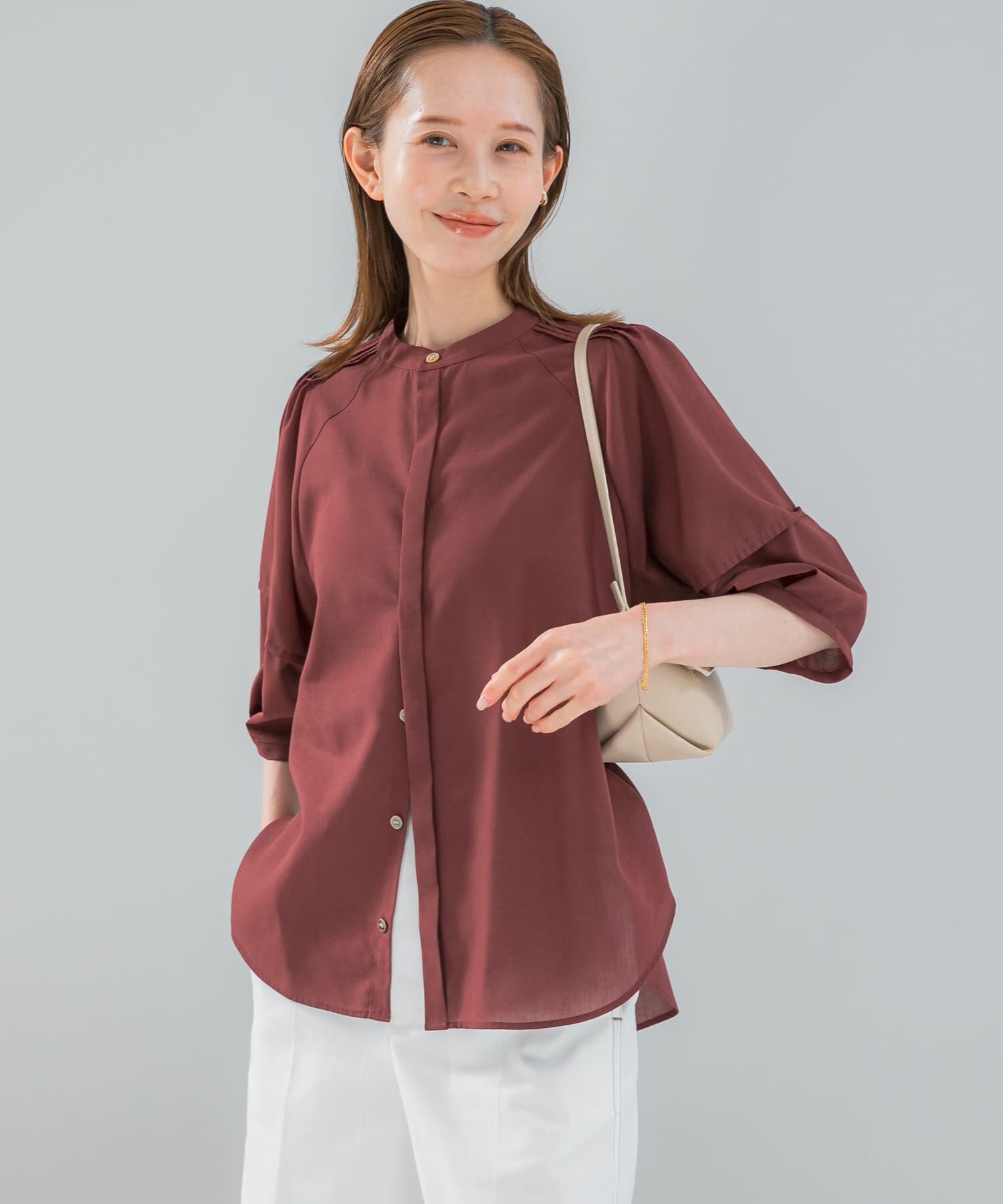 URBAN RESEARCH ROSSO「『WEB/一部店舗限定』UVカットウォッシャブルリネン混シャツブラウス」|シャツ・ブラウス|