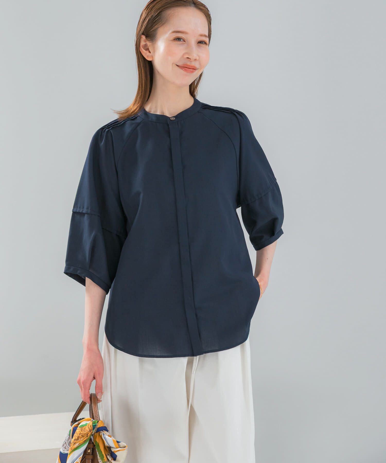 URBAN RESEARCH ROSSO「『WEB/一部店舗限定』UVカットウォッシャブルリネン混シャツブラウス」|シャツ・ブラウス|