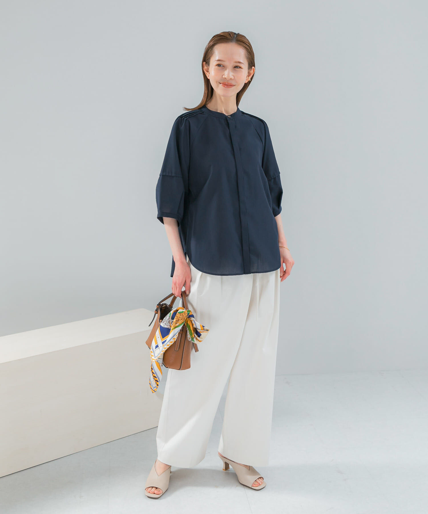 URBAN RESEARCH ROSSO「『WEB/一部店舗限定』UVカットウォッシャブルリネン混シャツブラウス」|シャツ・ブラウス|