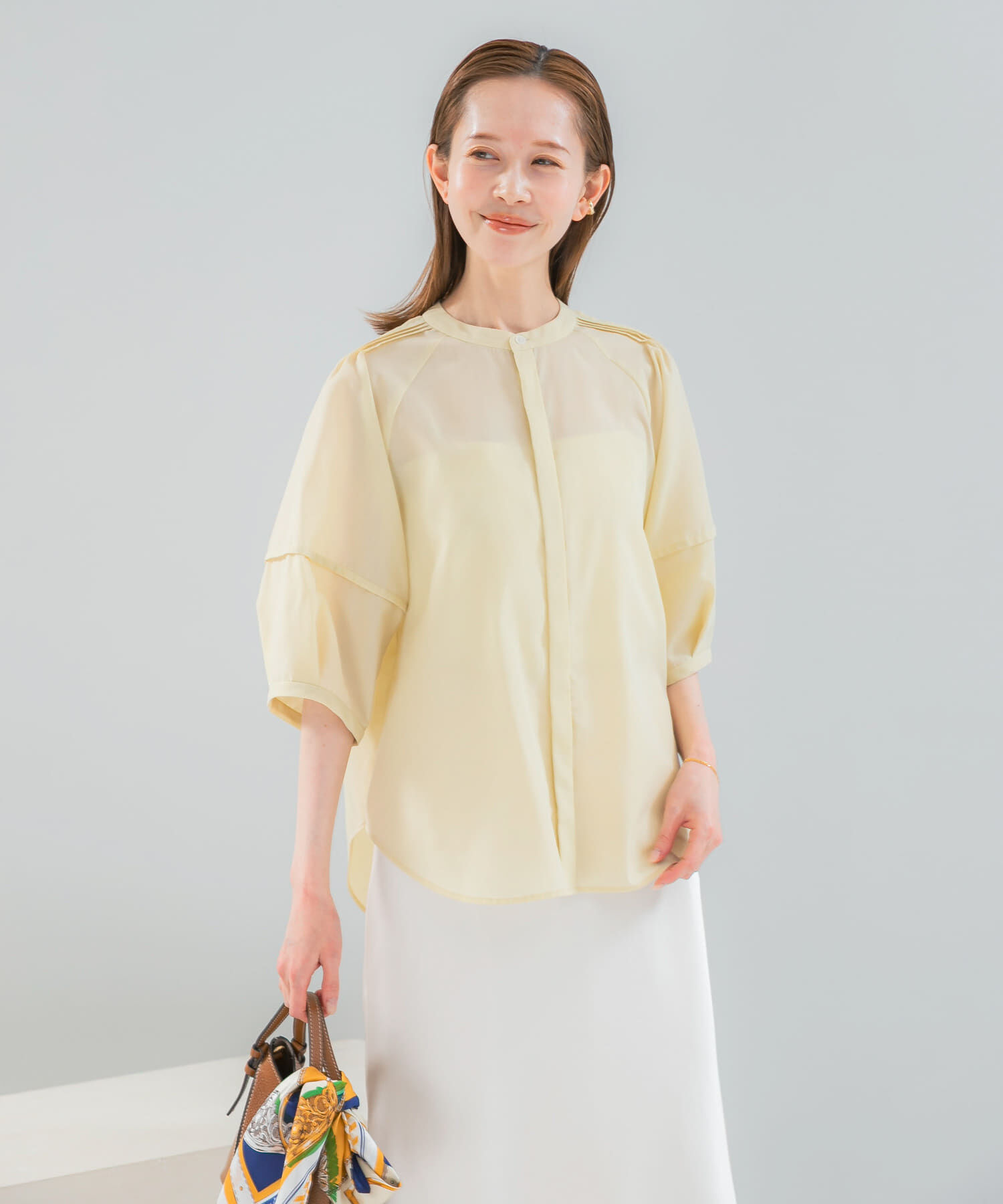 URBAN RESEARCH ROSSO「『WEB/一部店舗限定』UVカットウォッシャブルリネン混シャツブラウス」|シャツ・ブラウス|