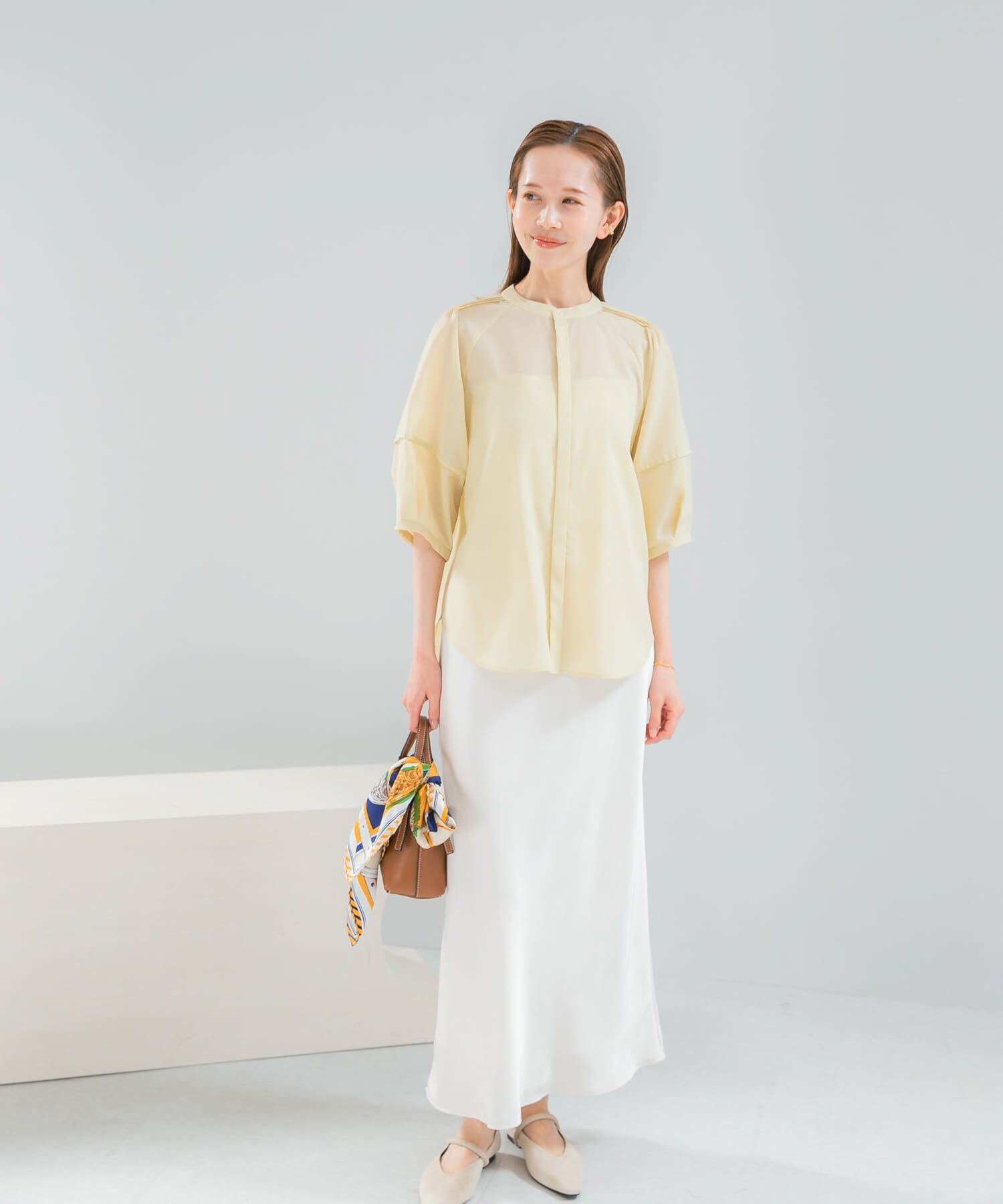 URBAN RESEARCH ROSSO「『WEB/一部店舗限定』UVカットウォッシャブルリネン混シャツブラウス」|シャツ・ブラウス|