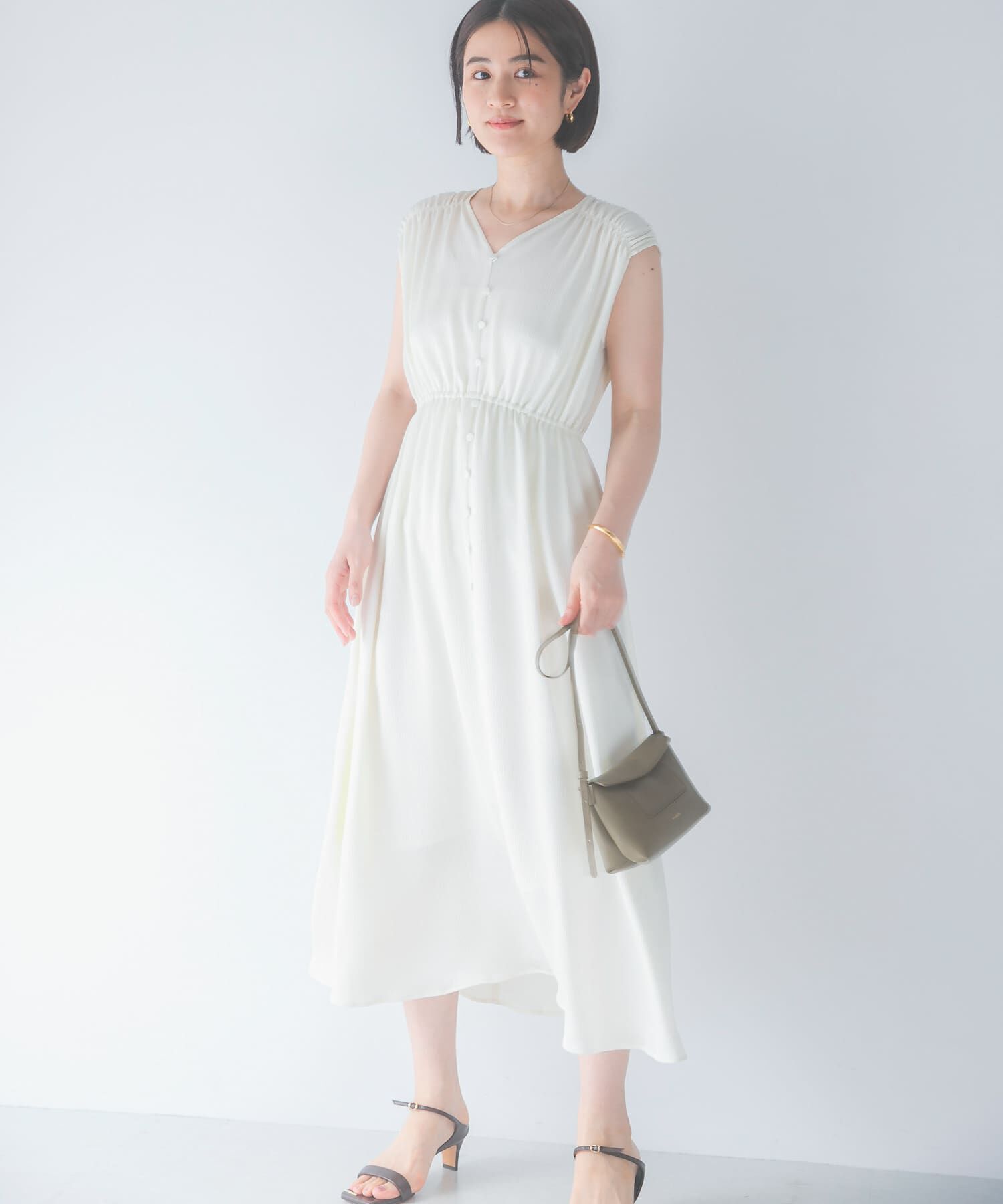 URBAN RESEARCH ROSSO「楊柳サテンウエストマークワンピース」|ワンピース|