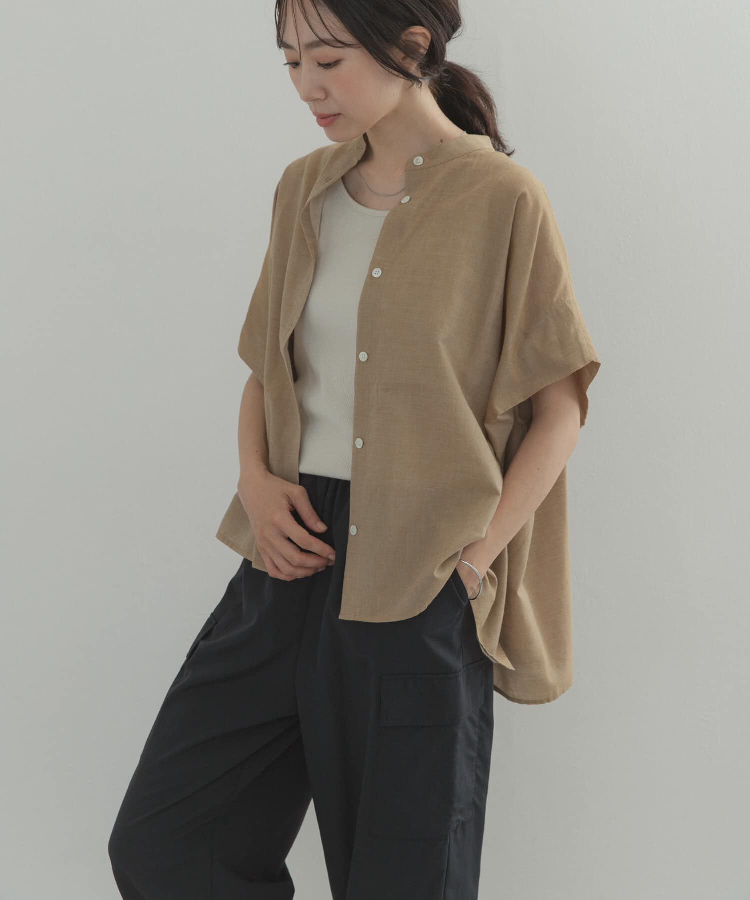 URBAN RESEARCH DOORS「シャンブレーワイドシャツ」|シャツ・ブラウス|