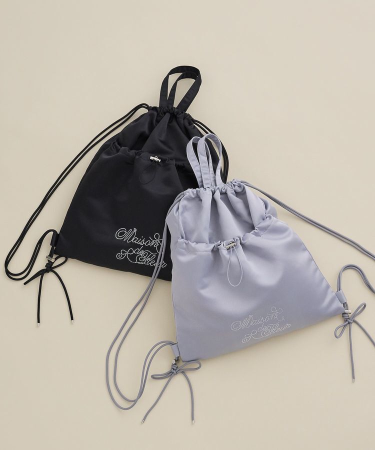 Maison de FLEUR「ギャザーリボンナップサック」|リュック|