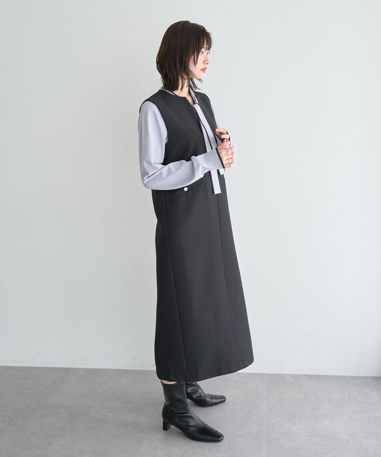 YECCA VECCA「キーネックジャンスカ」|ジャンパースカート|