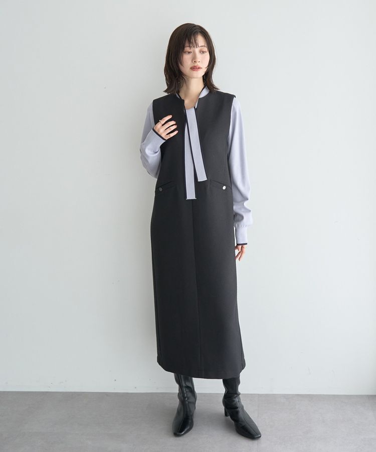 YECCA VECCA「キーネックジャンスカ」|ジャンパースカート|