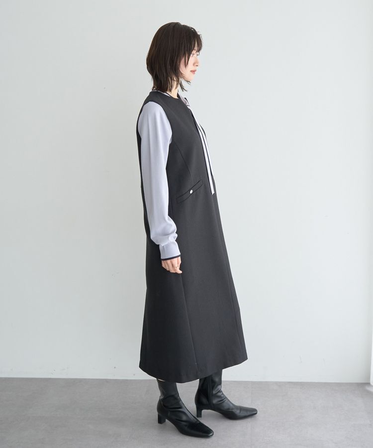YECCA VECCA「キーネックジャンスカ」|ジャンパースカート|