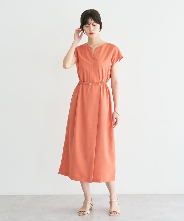 YECCA VECCA「リネンライクスキッパーワンピース」|ワンピース|Orange