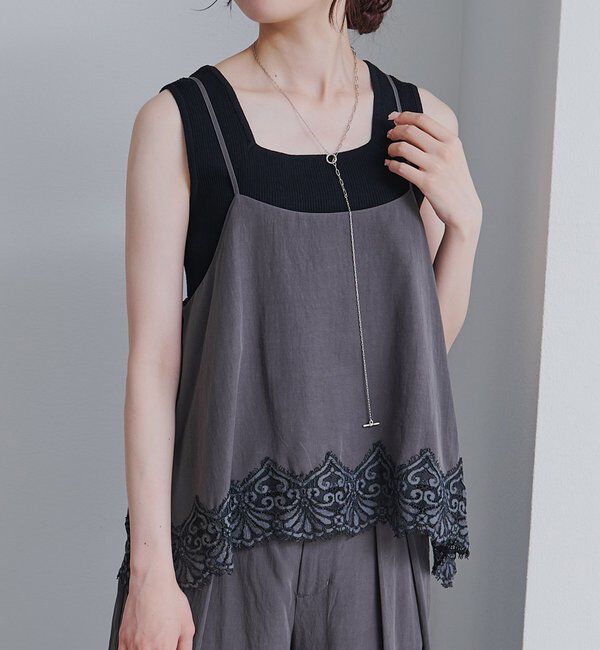  「【SET ITEM】レースヘムキャミソール+スラックスパンツセット」|その他|