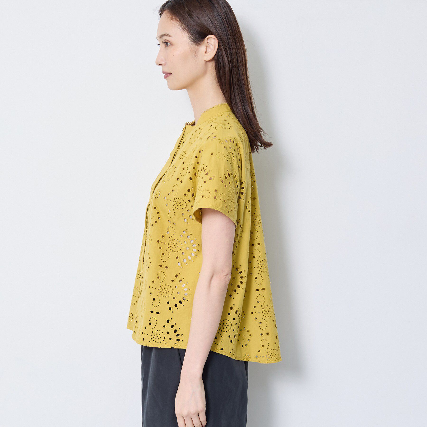 Reflect「【通勤◎】カットワーク刺繍レース シャツブラウス」|シャツ・ブラウス|