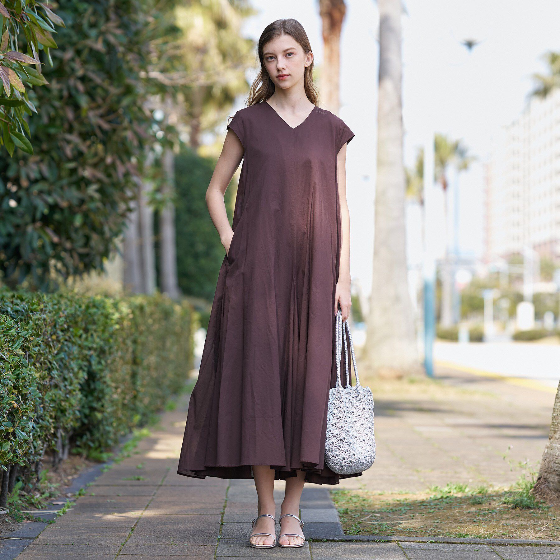 DRESSTERIOR「【きれいめ/ウォッシャブル】コットンローンフレンチスリーブワンピ」|ワンピース|