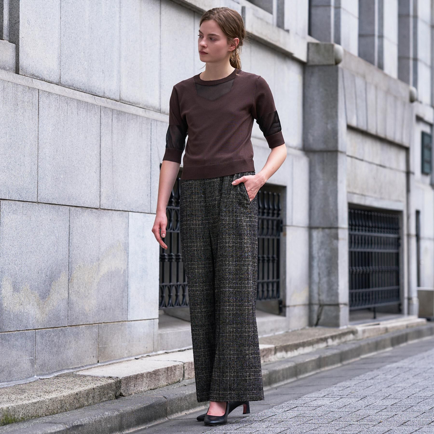 DRESSTERIOR「【日本製】ウォッシャブルシアーニットプルオーバー」|ニット・セーター|