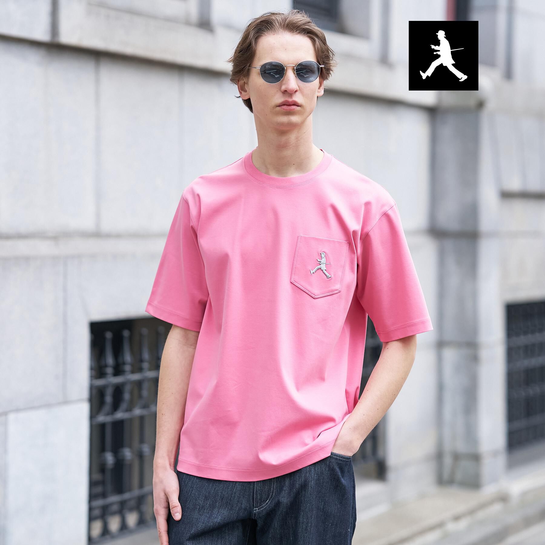 TAKEO KIKUCHI「【BOWLER HAT LABEL】アイスクリアコットンボーラーハットウォーカー 半袖ポケT」|Tシャツ・カットソー|ピンク(072)