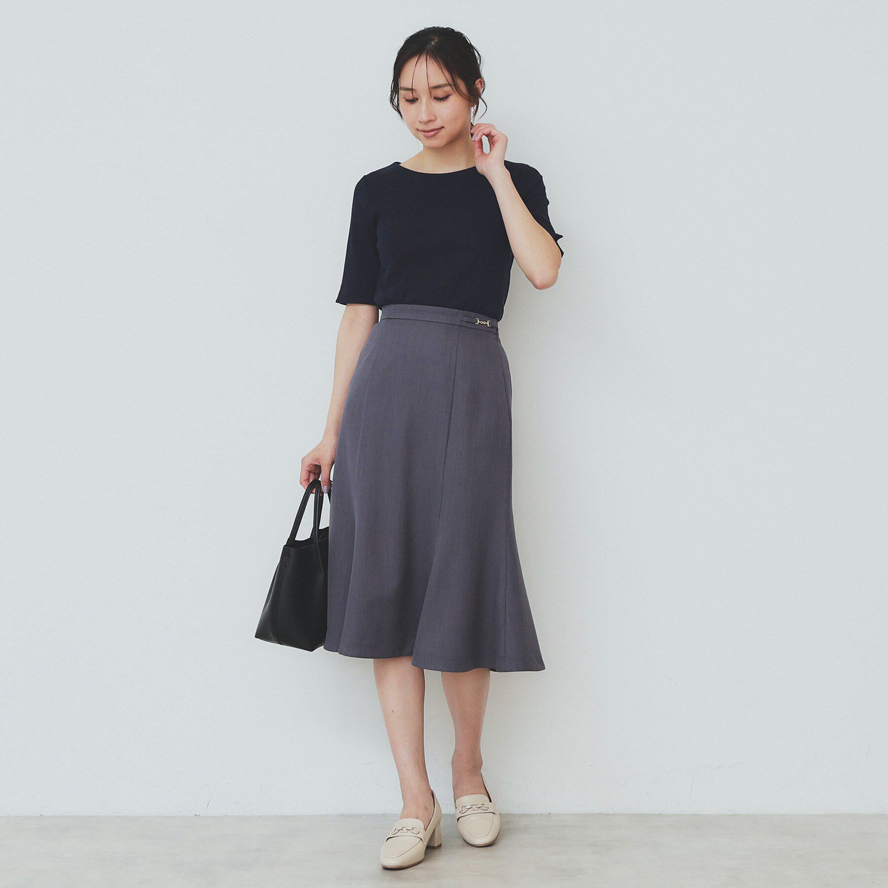index「《7色展開／XS-LLサイズ》ボートネックリブトップス【UV／洗濯機洗い可】」|Tシャツ・カットソー|