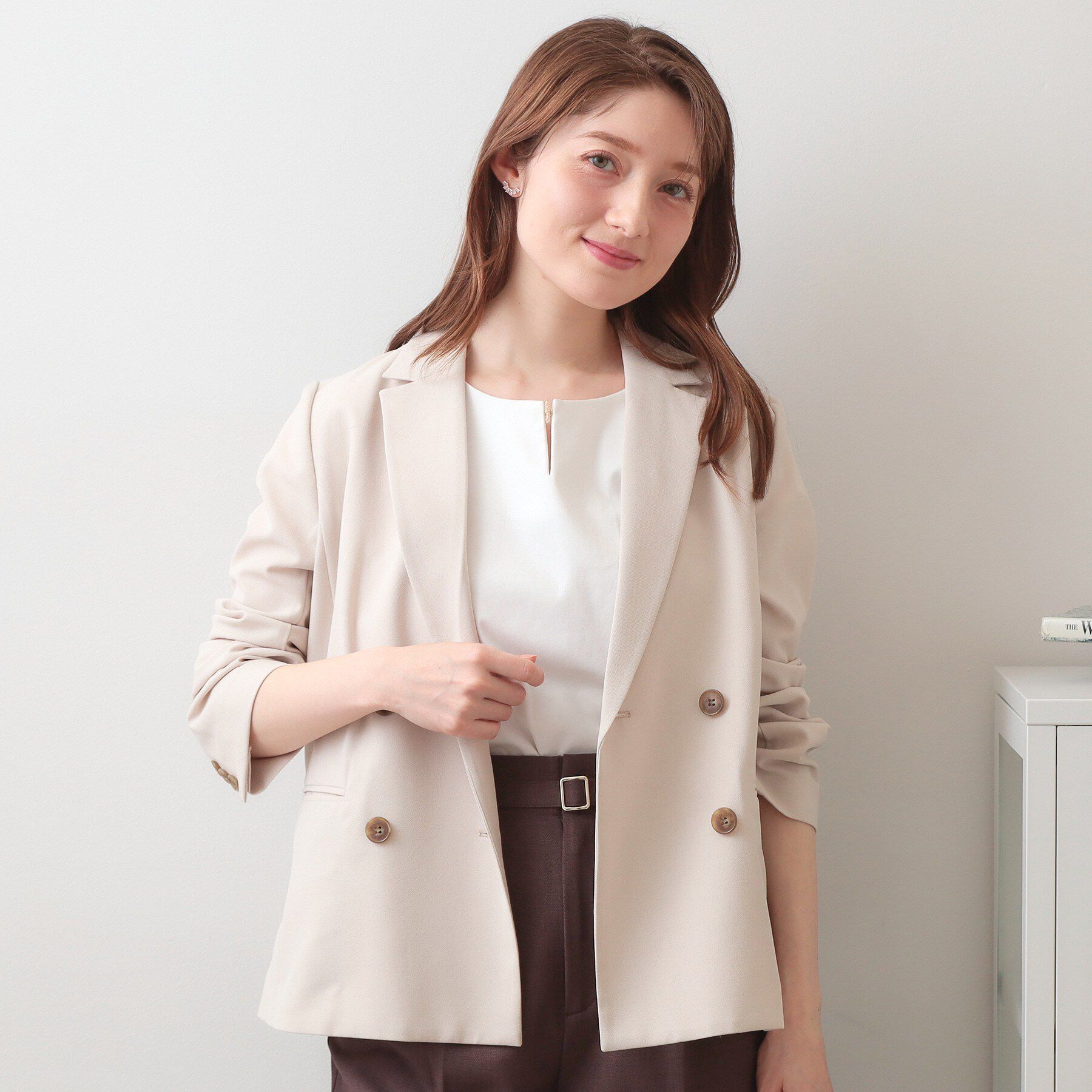 index「【接触冷感】ビジューキーネックフレンチトップス《UVケア／洗濯機OK／XS～3L／8col》」|Tシャツ・カットソー|