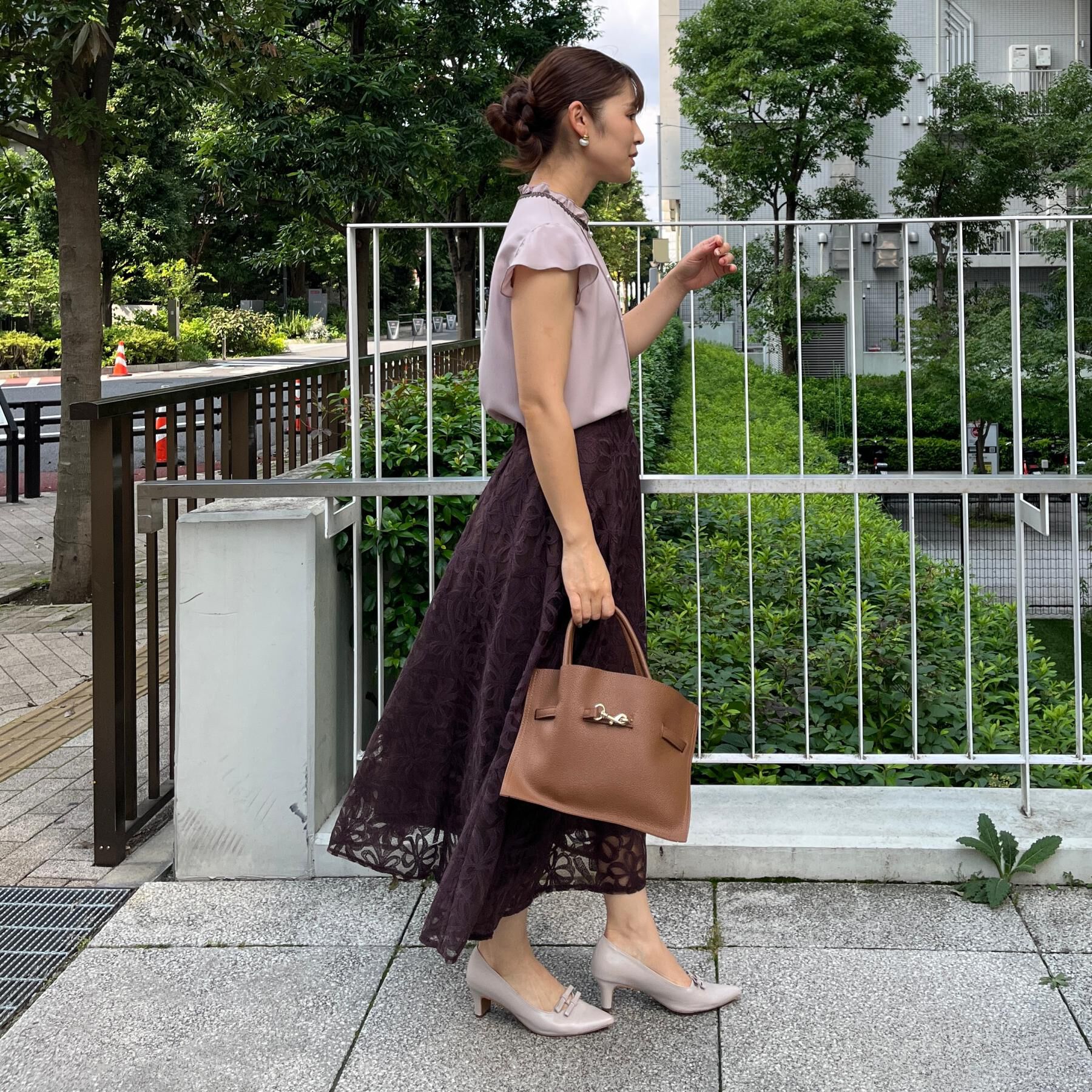 Couture broach「【洗える】リボン エンブロ スカート」|スカート|