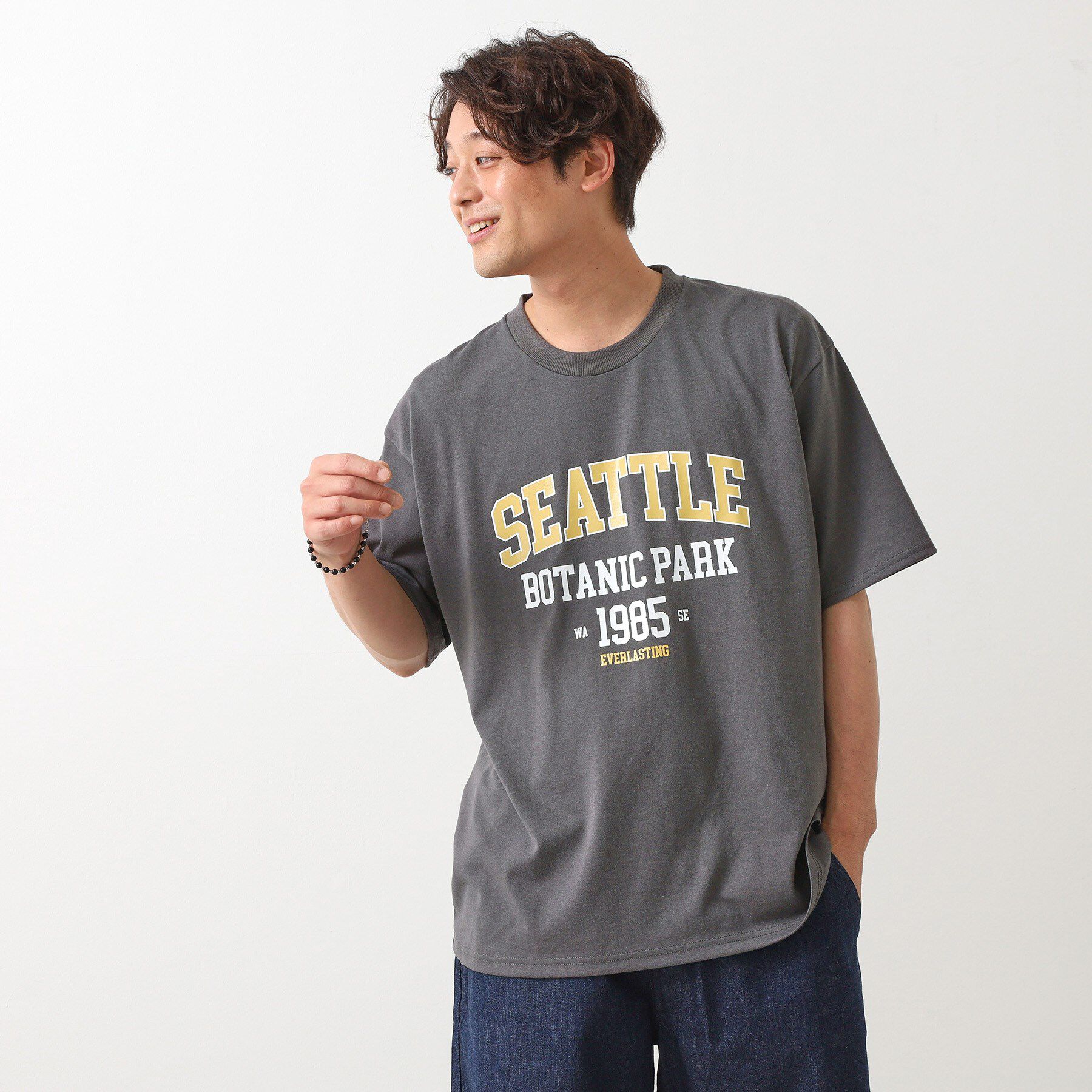 THE SHOP TK「カレッジロゴ半袖Tシャツ /親子リンク/洗濯機OK」|Tシャツ・カットソー|