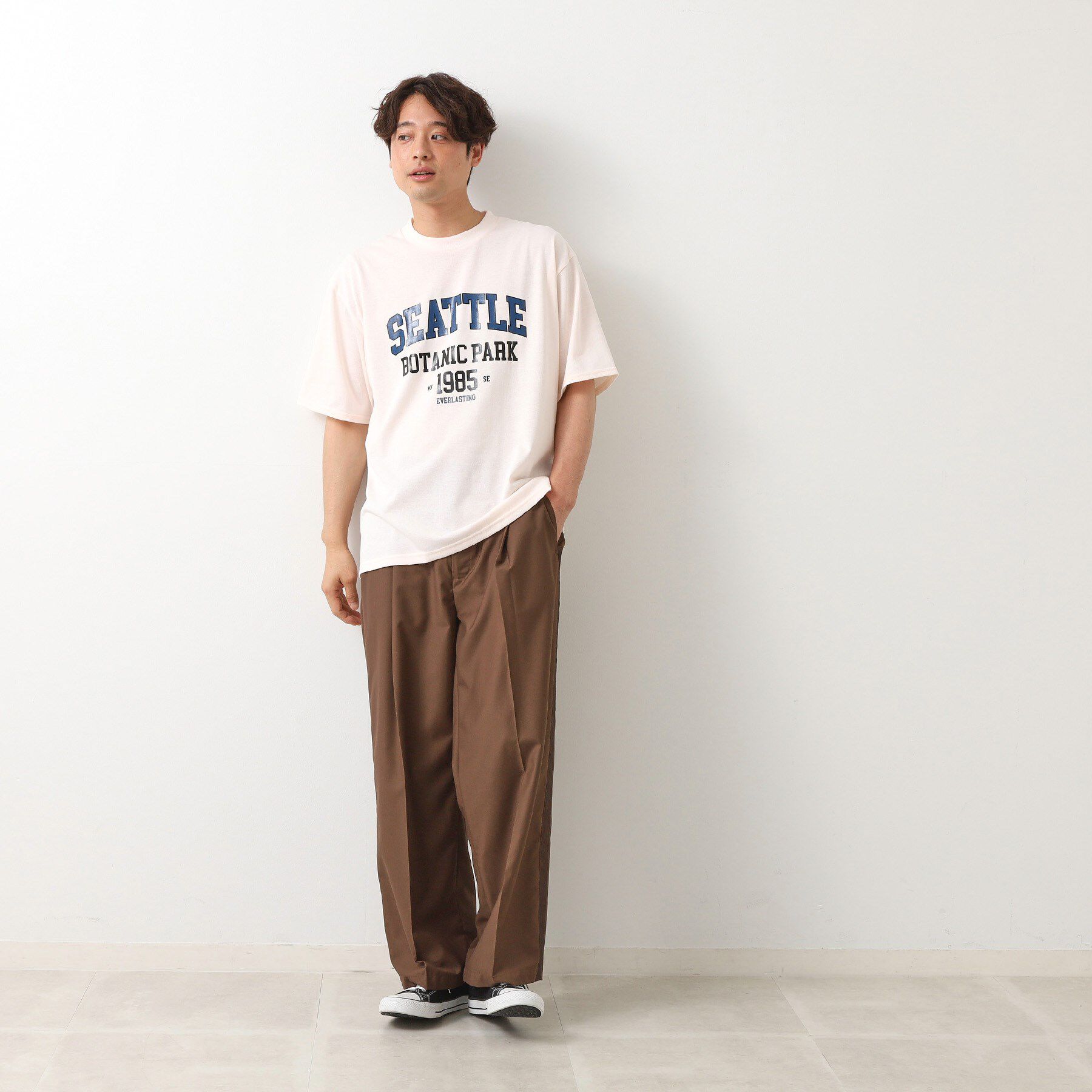 THE SHOP TK「カレッジロゴ半袖Tシャツ /親子リンク/洗濯機OK」|Tシャツ・カットソー|