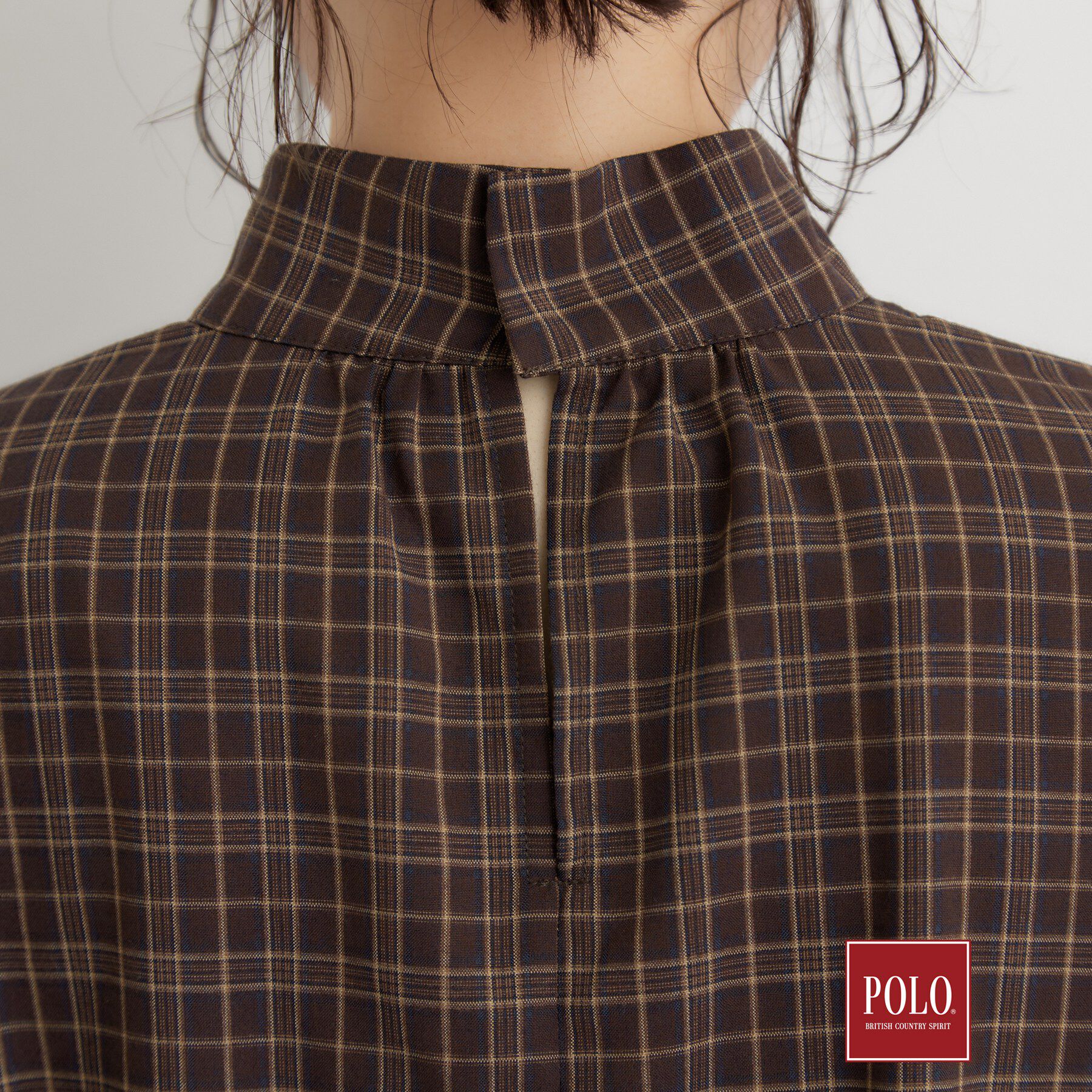 THE SHOP TK「POLO BCS/チェックスカーフ付きブラウス」|シャツ・ブラウス|