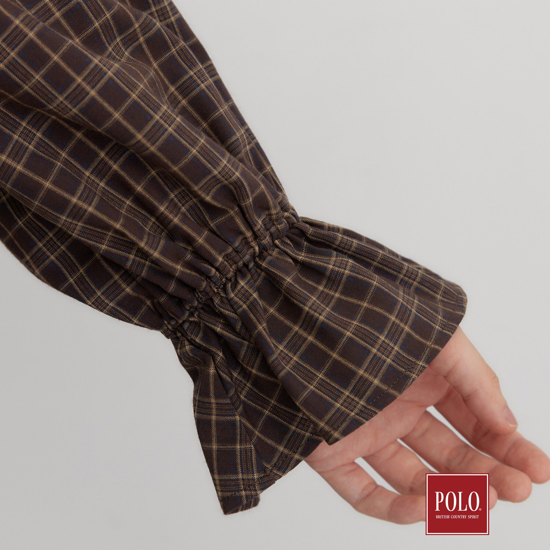 THE SHOP TK「POLO BCS/チェックスカーフ付きブラウス」|シャツ・ブラウス|