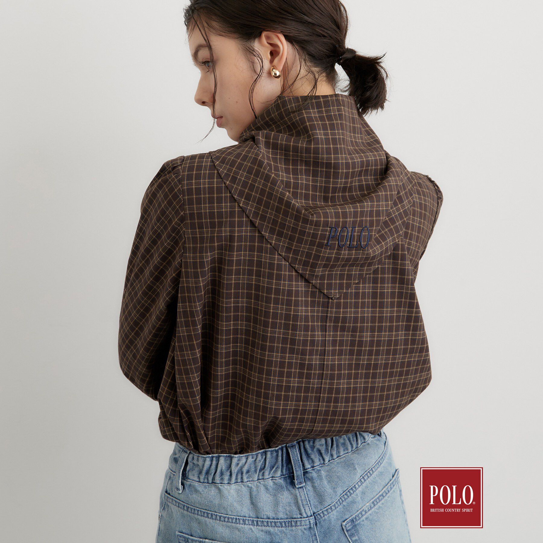 THE SHOP TK「POLO BCS/チェックスカーフ付きブラウス」|シャツ・ブラウス|