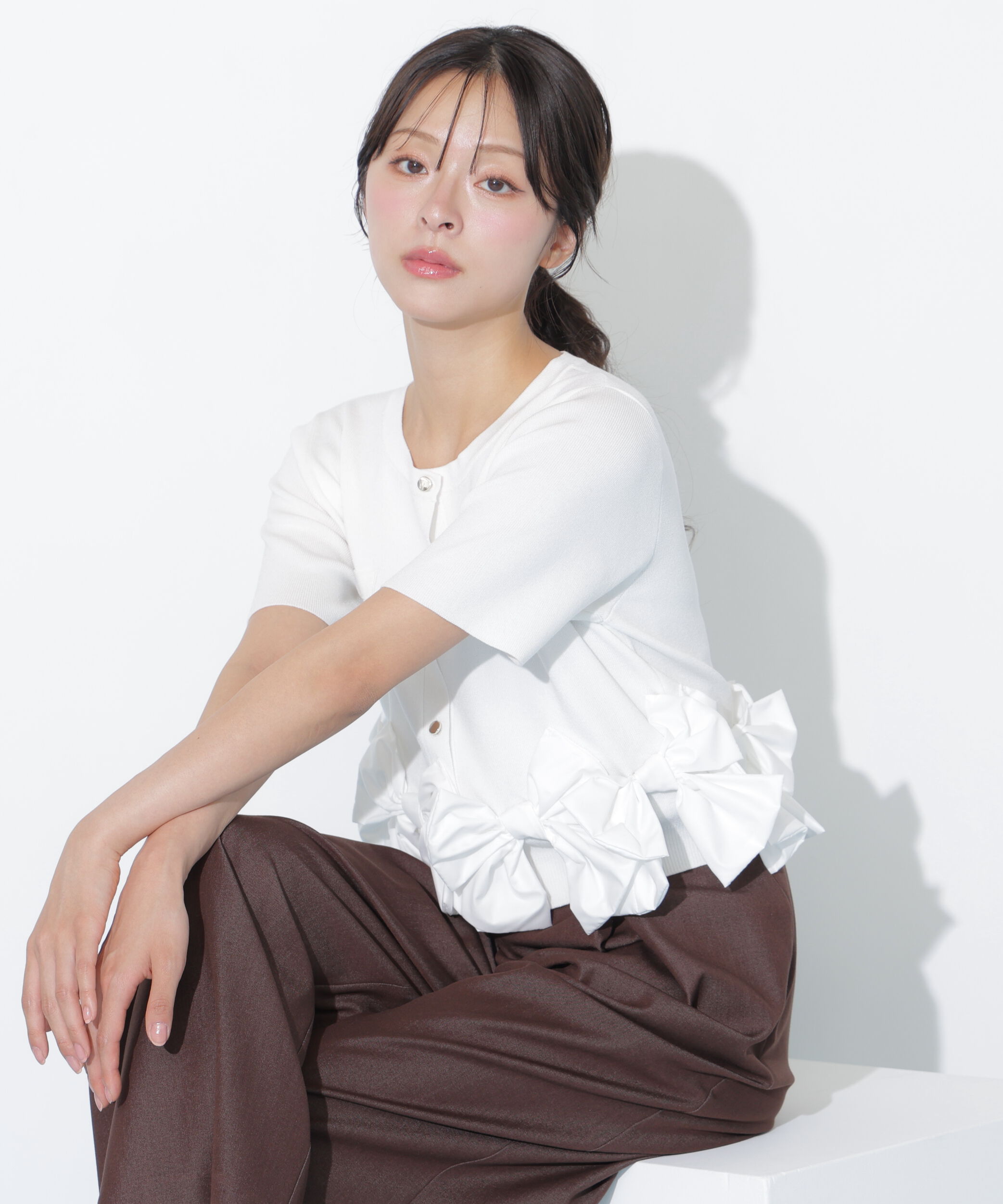  「合皮ベルト付ワイドパンツ」|その他|
