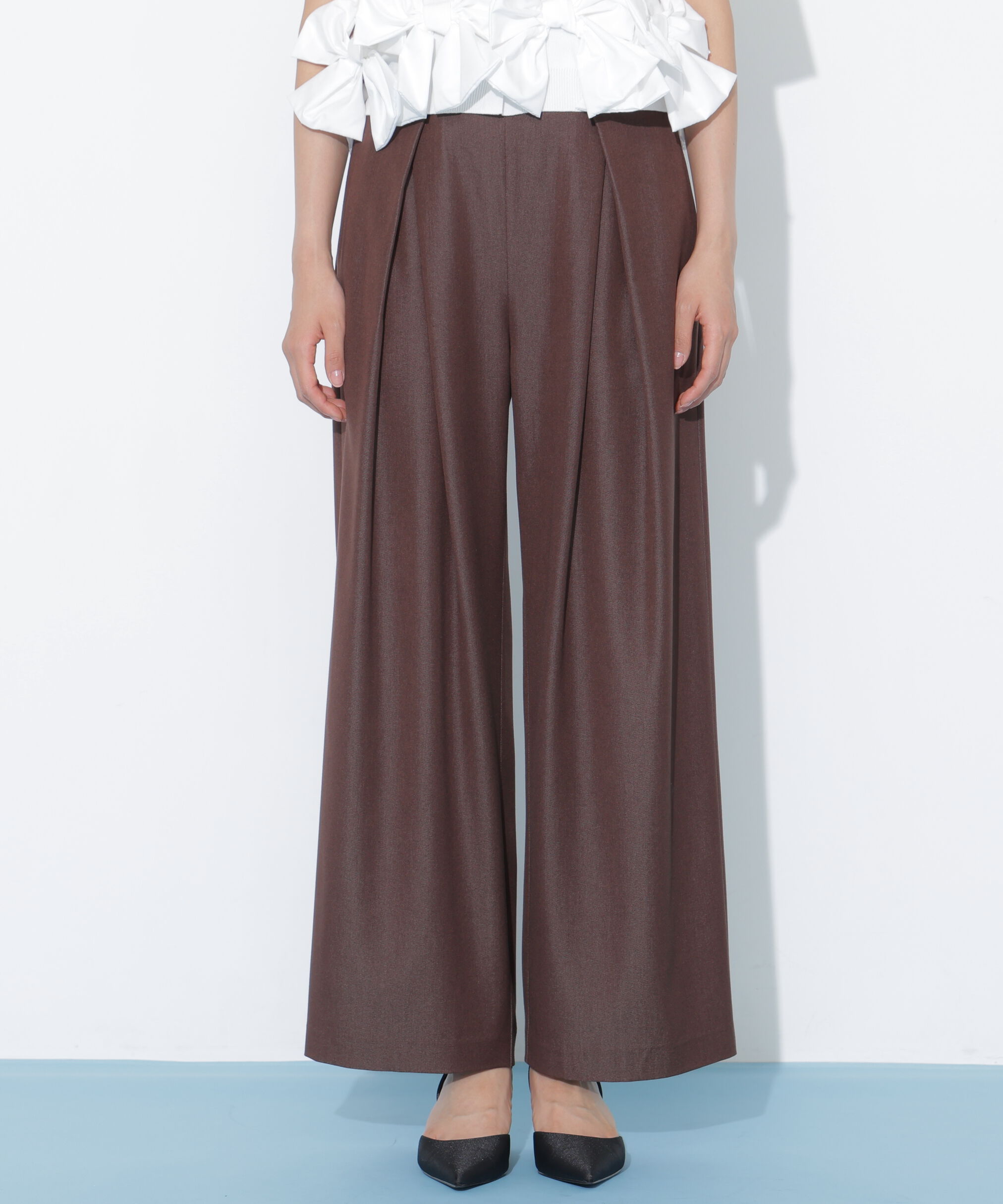  「合皮ベルト付ワイドパンツ」|その他|