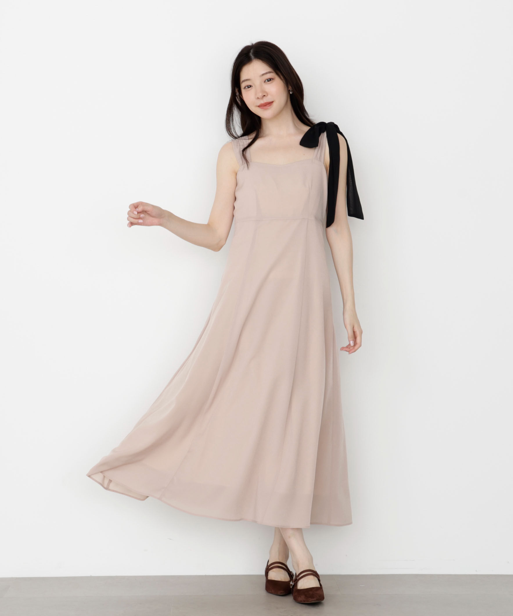 PROPORTION BODY DRESSING「《EDIT COLOGNE》肩リボンキャミワンピース 25AW」|ワンピース|