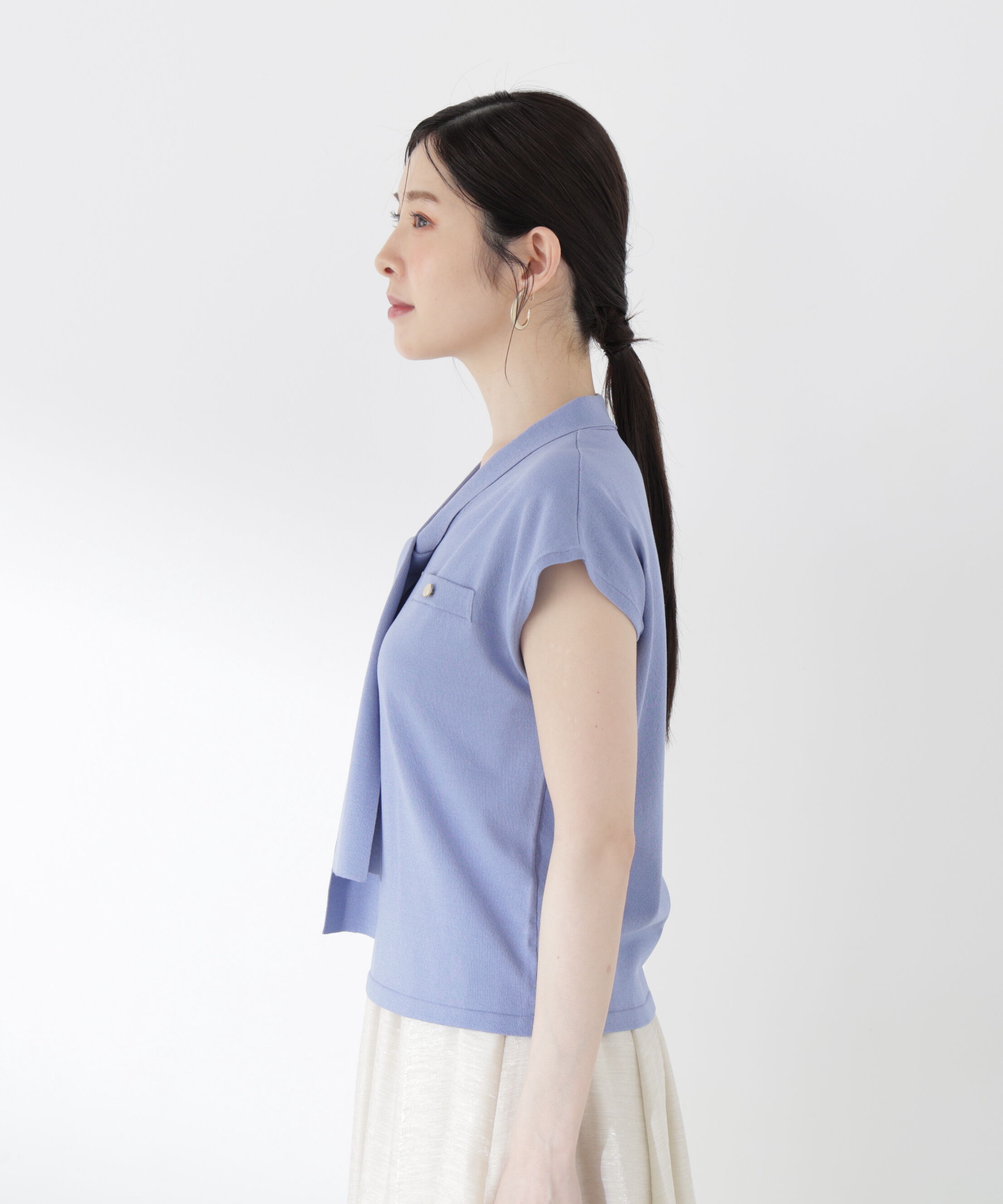 PROPORTION BODY DRESSING「＜中川紅葉さん着用＞Vネックタイ付きニット」|ニット・セーター|