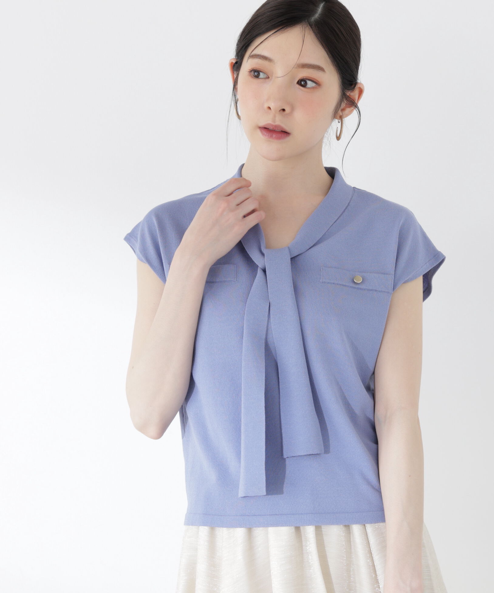 PROPORTION BODY DRESSING「＜中川紅葉さん着用＞Vネックタイ付きニット」|ニット・セーター|