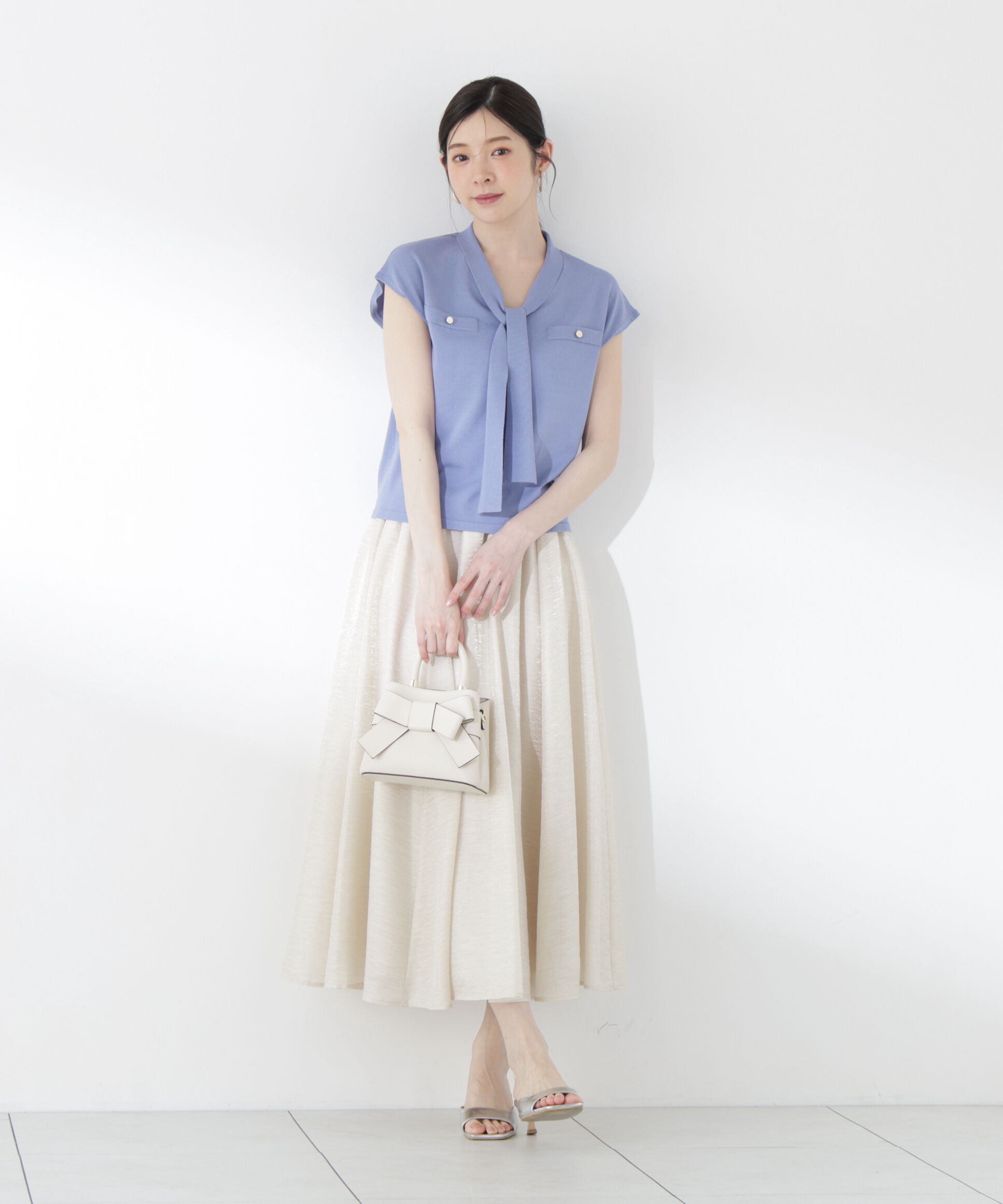 PROPORTION BODY DRESSING「＜中川紅葉さん着用＞Vネックタイ付きニット」|ニット・セーター|