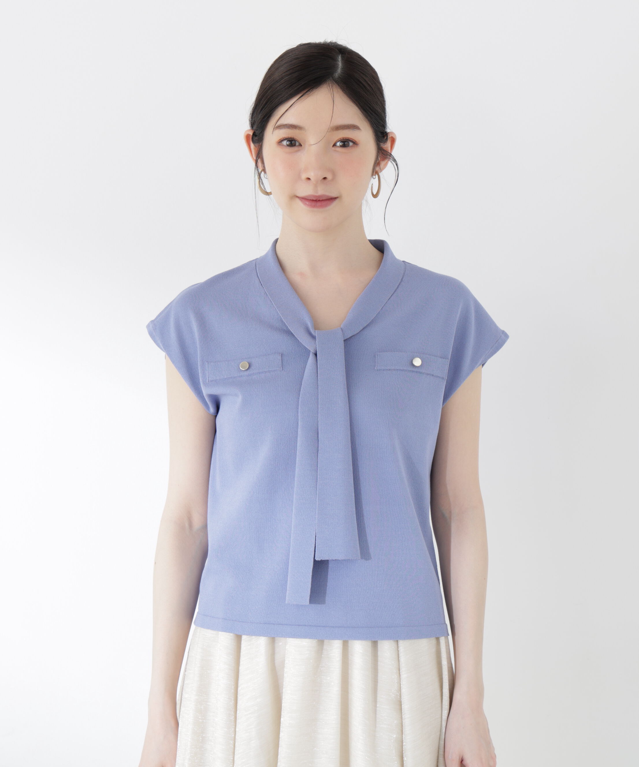 PROPORTION BODY DRESSING「＜中川紅葉さん着用＞Vネックタイ付きニット」|ニット・セーター|