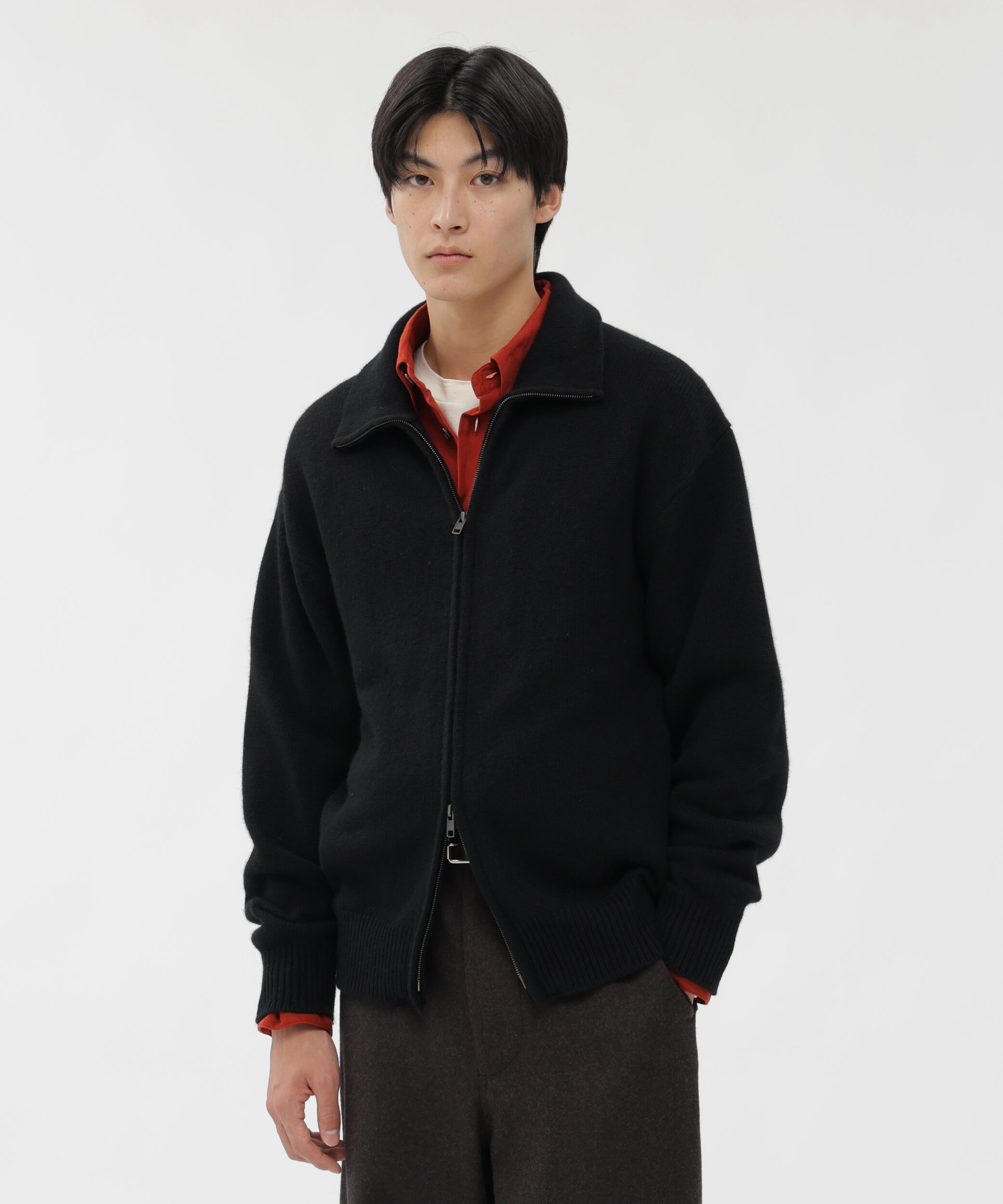 MARGARET HOWELL「WOOL CASHMERE SILK KNITWEAR」|ニット・セーター|BLACK