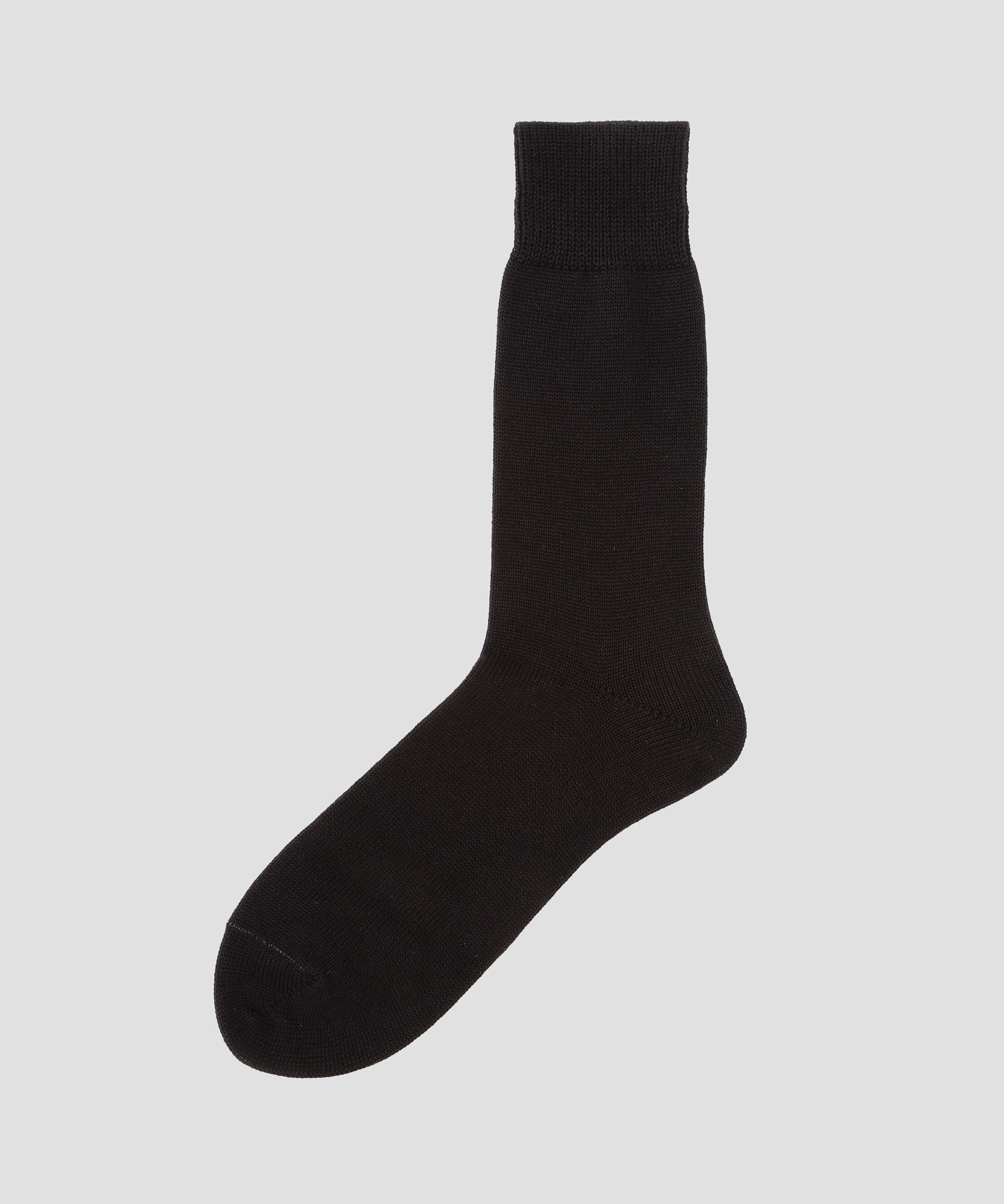 MARGARET HOWELL「MEN COTTON WOOL PLAIN SOCKS」|ソックス|BLACK