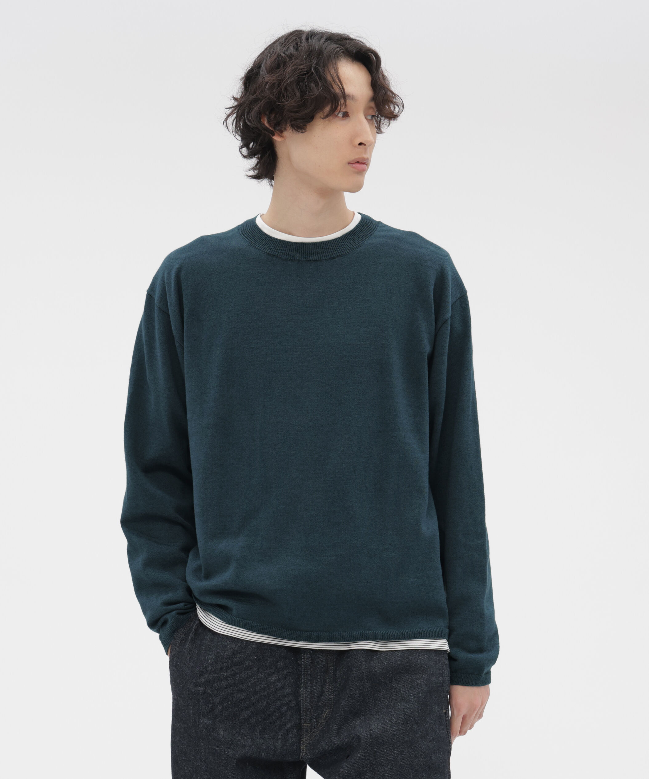 MARGARET HOWELL「MERINO COTTON TWIST KNITWEAR」|ニット・セーター|DARK BLUE4