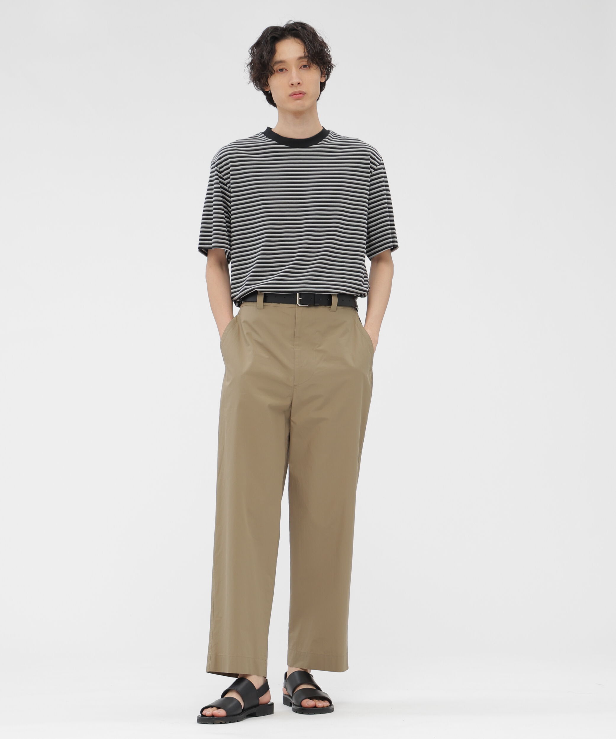 MARGARET HOWELL「COTTON LINEN STRIPE TOP」|Tシャツ・カットソー|