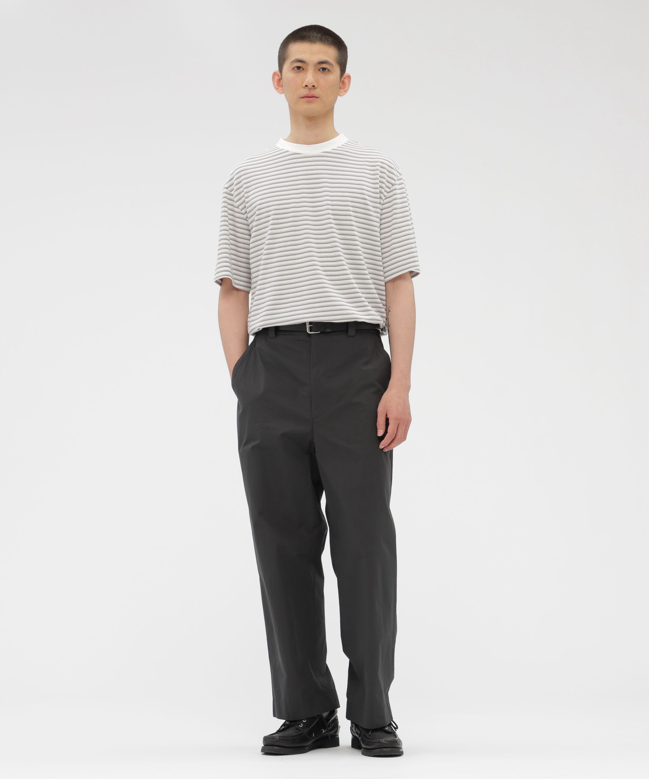 MARGARET HOWELL「COTTON LINEN STRIPE TOP」|Tシャツ・カットソー|