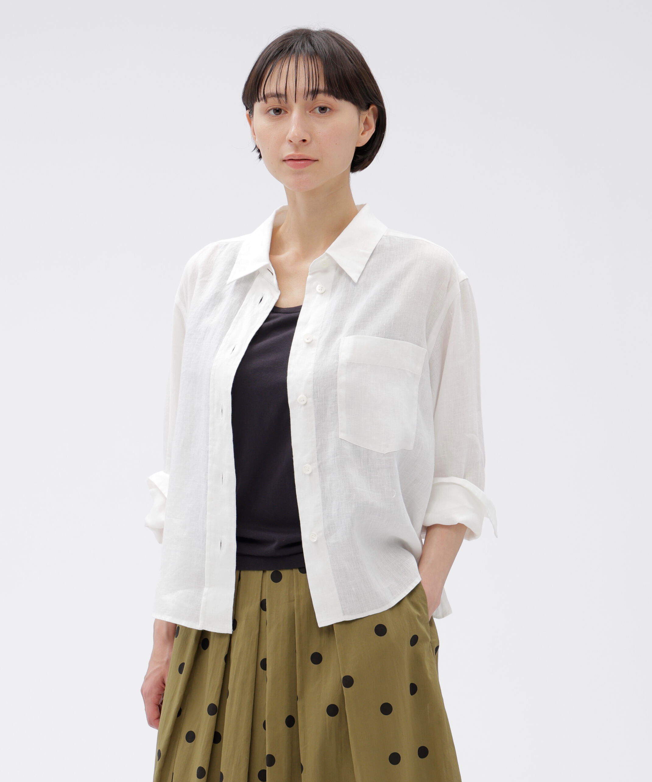  「LIGHTWEIGHT LINEN SHIRT」|シャツ・ブラウス|WHITE